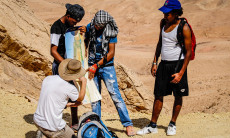 Students at Nitzana on a desert hike